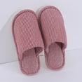 thumbnail image 2 of Lovskoo 2024 Mens and Women s House Washable Cotton Memory Foam Slippers Indoor Slip On Linen Shoes Bedroom Slippers Lightweight Non-Slip Rubber Sole for Couples Red, 2 of 5