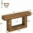 thumbnail image 3 of 63" Farmhouse Console Table - Rustic Brown & Vintage Gray U-Shaped Base, E1 MDF with Lower Shelf, Versatile for Entryway, Living Room, Behind Couch, TV Stand, 3 of 5