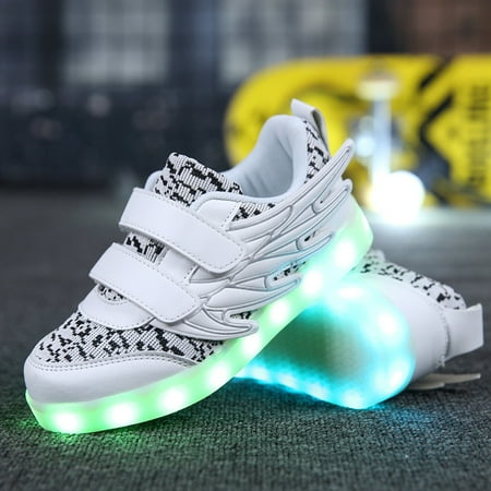 

Children s Winged Light Shoes LED High-top Children s Light Shoes USB Rechargeable Colorful Shoes Fragarn