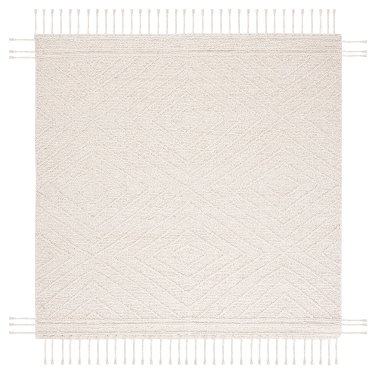 SAFAVIEH Natura Wilton Geometric Striped Area Rug, Ivory/Black, 4' x 6'
