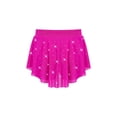 thumbnail image 4 of Haitryli Kids Girls Athletic Dance Skirt Glittery Rhinestones Gymnastics Ice Skating Builtins Swirl Flow Skirt Hot Pink 14, 4 of 7