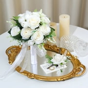 Ayieyill Wedding Bouquets for Bride and Bridesmaids, Tossing Artificial Flower Bouquets, Wedding Decorations