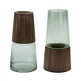 thumbnail image 3 of Tapered Glass Vase with Wood Accent, 3 of 3