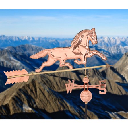 - Gymax Full-Size Outdoor Horse Weathervane Polished Copper Roof Mounted
