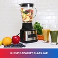 thumbnail image 2 of Total Chef 6-Speed Countertop Blender, 6 Cup (1.5L) Glass Jar, 2 Pulse Options, 500W, for Smoothies & Shakes, 2 of 7