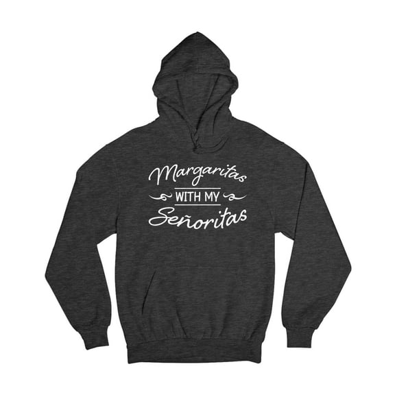 Wild Bobby, White Senoritas Funny Cinco de Mayo Cinco De Mayo Unisex Hoodie Sweatshirt, Heather Black, XX-Large