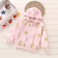 thumbnail image 5 of Ultrave Girls' Hooded Jacket, Zip Up Elastic Cuff Hem Cute Coat Long Sleeve Casual Windbreaker with Side Pockets for 1-9Y, 5 of 8