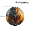 thumbnail image 2 of Zufioo Prairie Meditating Lion Print Leather Coaster Set, Decorative PVC Coasters 4-pack - Scald and Stain-resistant, Suitable for Home, Cafes, Restaurants-Round Shape, 2 of 6