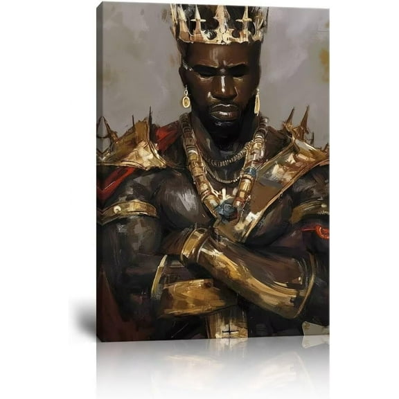 African King Wall Decor Black King Wall Art for Men Boy Living Room Bedroom Home Decor Retro Canvas Painting Picture Prints Unframed