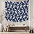 thumbnail image 5 of Abstract Navy Blue,Large Tapestry for Bedroom Wall Hanging Tapestry,Modern Minimalistic Geometric Stripes Ceiling Backdrop Tapestries Poster Blanket Wall Decor for Teens Room Living Room 85" x 90", 5 of 8