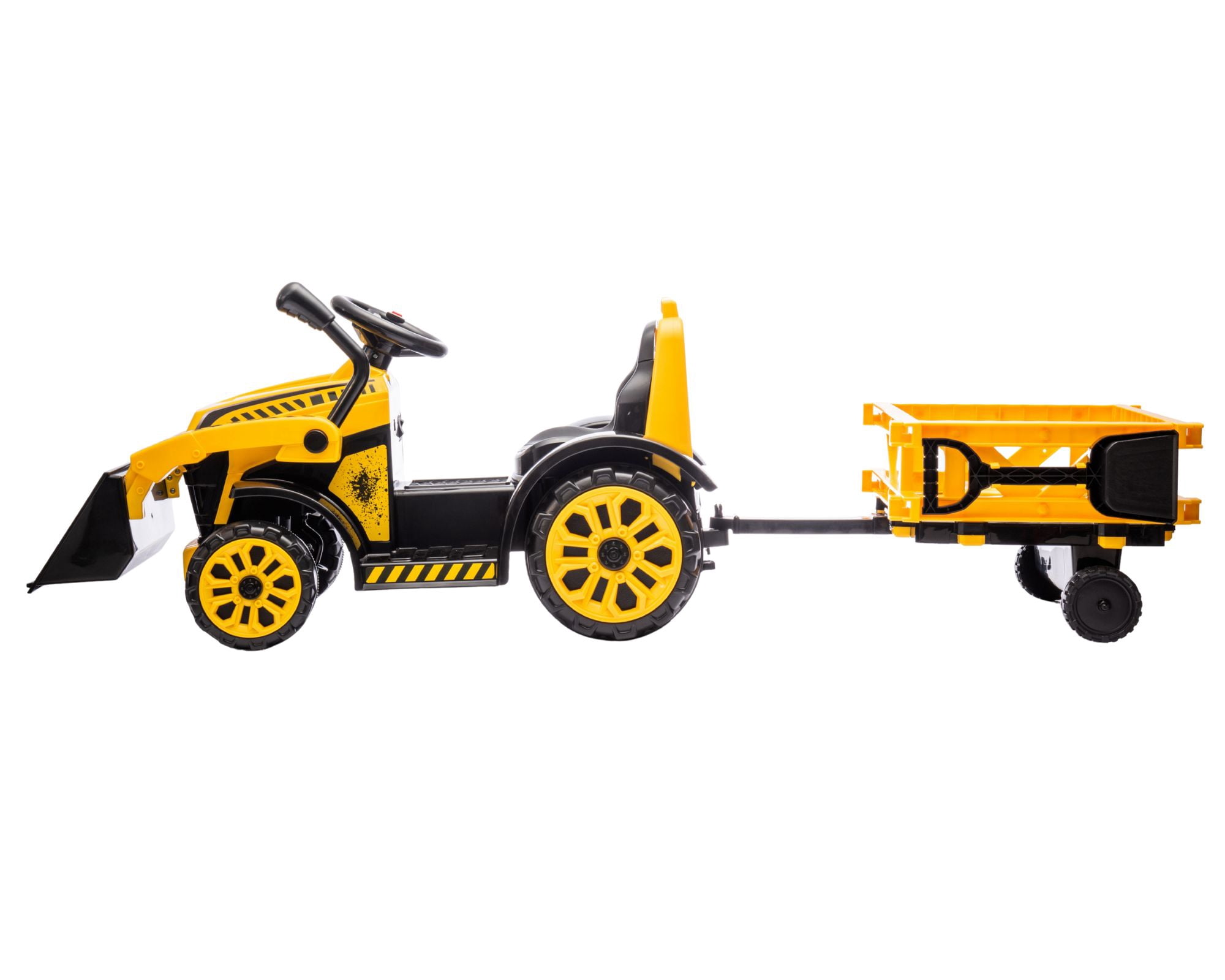 Best Ride On Cars Tonka 6V Construction Tractor Ride-On with Trailer and Working Loader for Kids