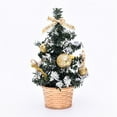 thumbnail image 5 of 2 piezas exquisita decoración de árbol de Navidad en miniatura modelo de árbol de Navidad regalos decoración de fiesta en casa realista (20 cm dorado A y dorado C), 5 of 5