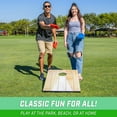 thumbnail image 6 of GoSports 3 x 2 ft Cornhole Board Set - Portable Outdoor Toss Game for Adults & Family - Includes Set of 8 Bean Bags with Built-in Storage - Bright Rustic, 6 of 6