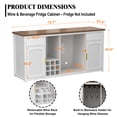 thumbnail image 6 of Extra Long Bar Cabinet with Fridge Space, Modern Wine Liquor Cabinet,78.7", White, 6 of 9