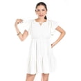 thumbnail image 4 of Vestido de lino con volantes Roman Fashion /Juvenil, 4355 (Blanco) blanco CH, 4 of 5