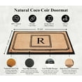 thumbnail image 4 of A1 Home Collections Rubber & Coir Mat, Heavy Duty, Extra Large, Front Door Mat 24"X48", Black/Beige Doormat Monogrammed R, 4 of 7