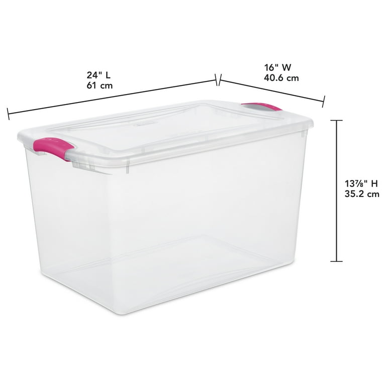 Sterilite 16.5 Gallon Latch Plastic Storage Box, Fuchsia Burst - Walmart.com
