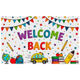 thumbnail image 6 of Colorful Welcome Back School Themed Banner with Star Cloud Pencil Globe Apple Bus and Backpack Elements for Classroom Decor School Events Party Backdrop Photography Props, 6 of 8