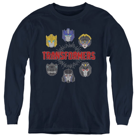 Transformers Robo Halo Youth Long Sleeve T-Shirt Navy