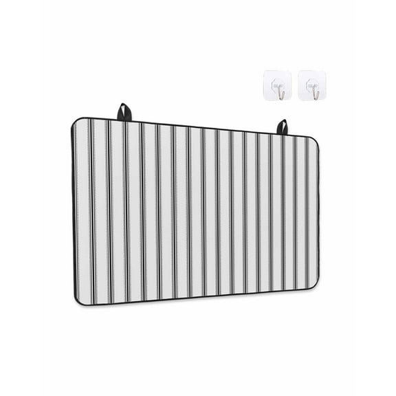 Stove Top Covers for Electric Stove 24x21In, Black Striped Heat Insulation Fireproof Glass Cooktop Protector, Black White Stripes Farmhouse Multipurpose Countertop Stovetop Cover for Kitchen