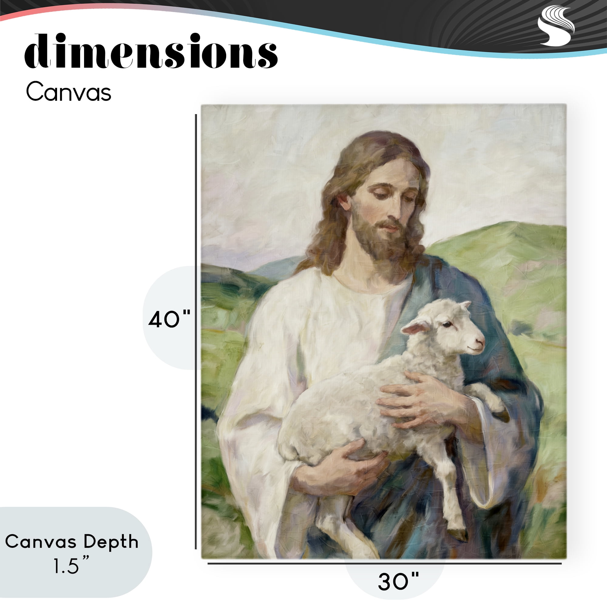 Stupell Industries Little Lamb & Spiritual Figure Canvas Wall Art, design by Kim Allen