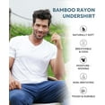 thumbnail image 4 of DAVID ARCHY Men's Undershirt Bamboo Rayon Moisture-Wicking V-Neck T-Shirts Stretch Tees for Men, 3 Pack, 4 of 6