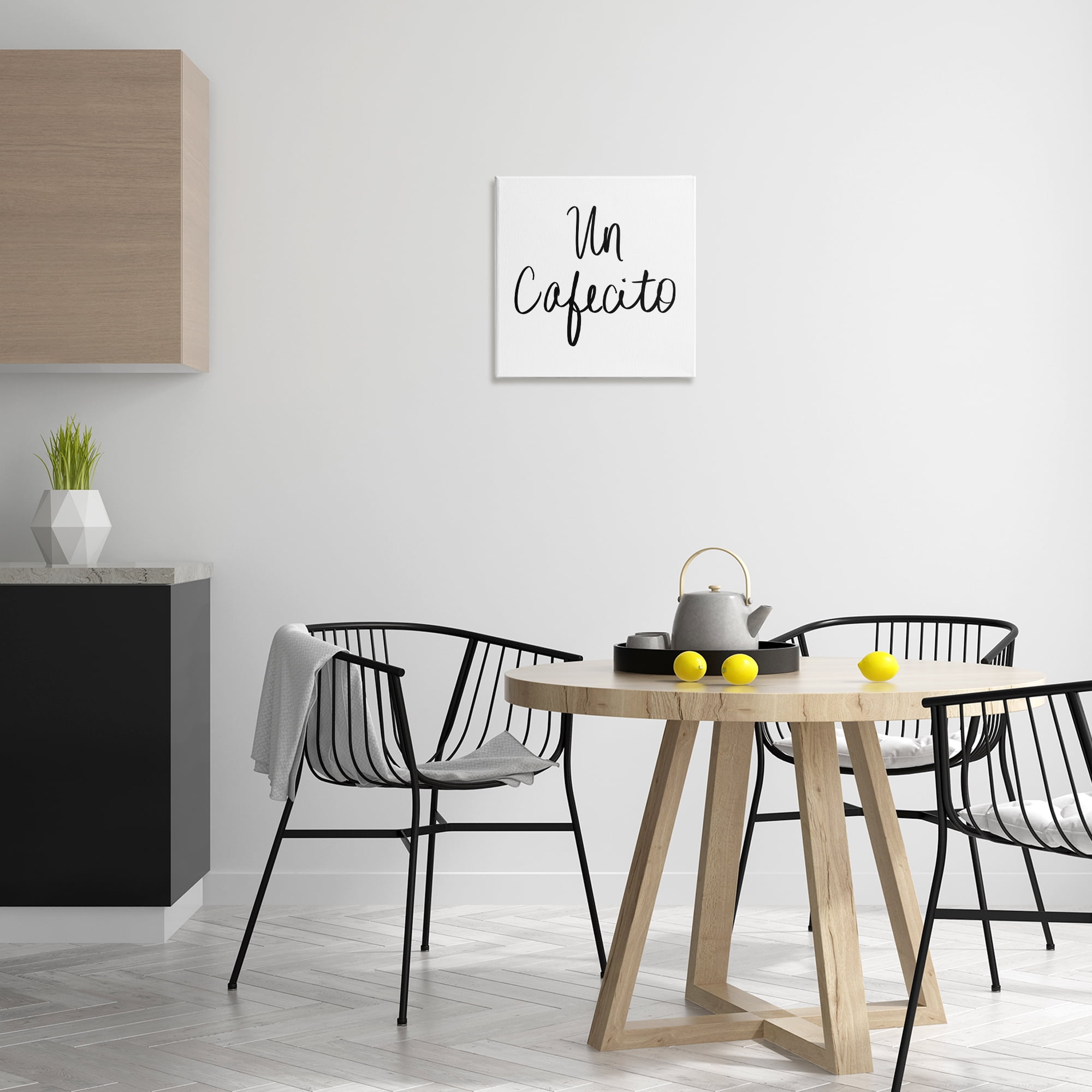 Stupell Industries Un Cafecito Diseño Minimalista Food & Beverage Painting Wrapped Canvas Art Print Wall Art, 17 x 17