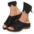 thumbnail image 3 of Mostsola Womens Sandals Boho Flower Hollow Out Wedge Sandals Slip on Shoes Slippers Summer Slides, 3 of 7