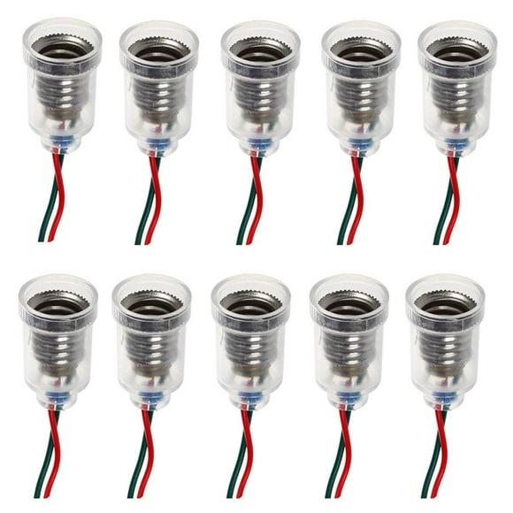 GutReise 10 Pack LED Screw-Mount E10 Small Bulbs Holder with Wire Socket for Home Experiment Circuit Electrical Test Accessories
