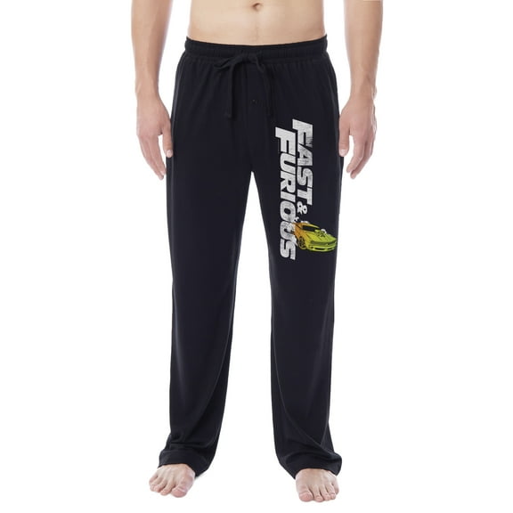 Fast & Furious Mens' Action Movie Film Title Logo Sleep Pajama Pants