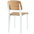 thumbnail image 4 of Modway Cabin 18.5" Modern Steel and Wood Dining Side Chair in Natural/White, 4 of 5