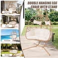 thumbnail image 3 of FKS LIFE Double Egg Chair with Stand Hammock Chair Cushion Outdoor Patio Wicker Loveseat Hanging Egg Chairs for 2 Persons, 3 of 8