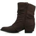 thumbnail image 2 of Journee Womens Wynette Western Pointed Toe Cuban Heel Slouchy Comfort Ankle Booties, Widths Available, 2 of 9