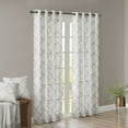 thumbnail image 6 of Fretwork Print Blackout Window Curtain, Grommet Top Window Curtain Panel for Living Room Bedroom, Scroll Geometric Fretwork Print Design Window Curtain Panel in Grommet Top, Ivory+Grey, 6 of 9