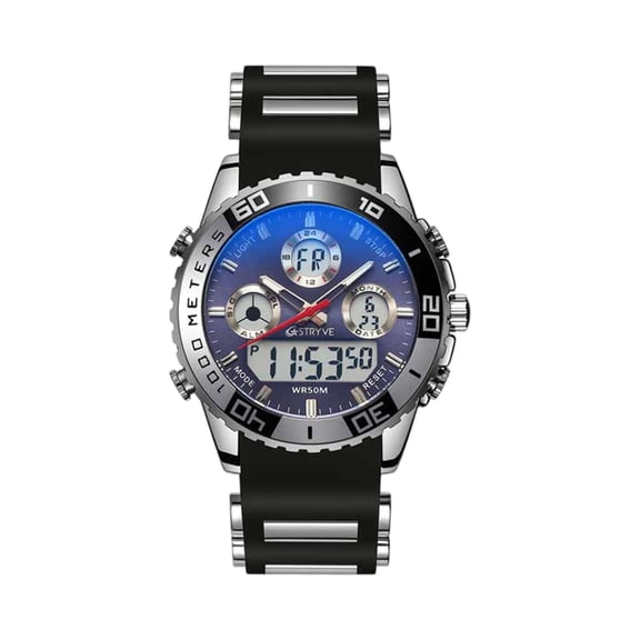 Men's Luminous Running Alarm Clock Watch, Dual Display Analog Digital Sports Watch With Luminous Feature, 100M Waterproof Outdoor Activity Wristwatch For Men
