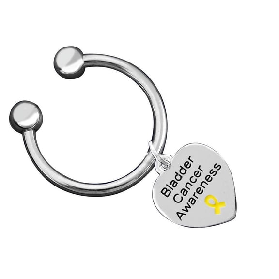 Bladder Cancer Awareness Heart Keychain