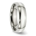 thumbnail image 4 of Auriga Stainless Steel with Sterling Silver Inlay Polished 6 mm Band for Women Size 9.5, 4 of 6