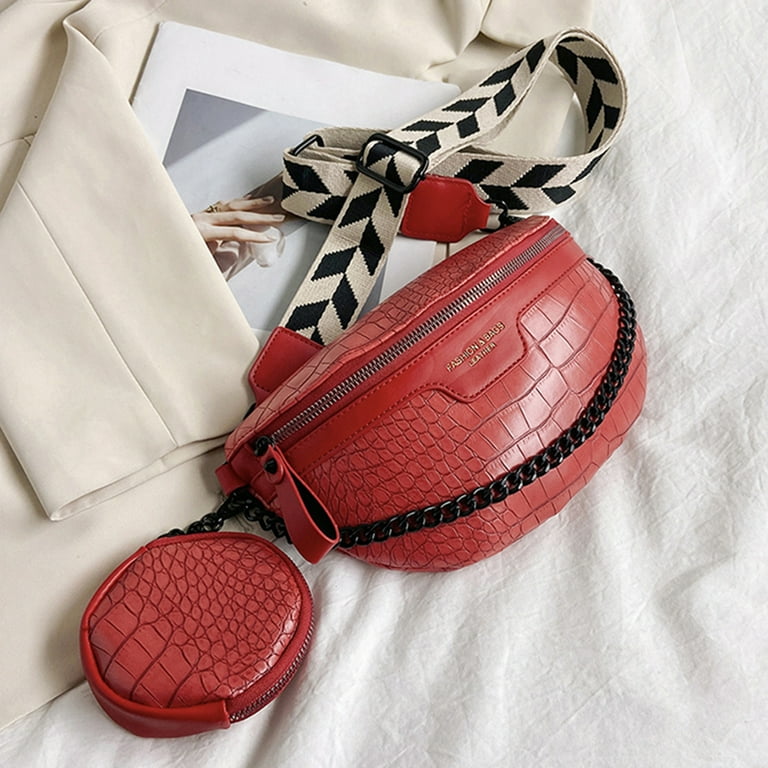 Leather chain bum bag top