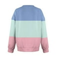 thumbnail image 4 of Womens Fleece Fall Clothes, Long Sleeve Pullover for Women Plus Size Fashion Loose Fit Color Patchwork V Neck Sweatshirts, 4 of 5