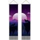 thumbnail image 1 of Paquete de 2 tapices de aullido de lobo de luna de sangre, tapiz vertical de luna de sangre, tapiz de borlas de lobo místico para colgar en la pared, 1 of 9