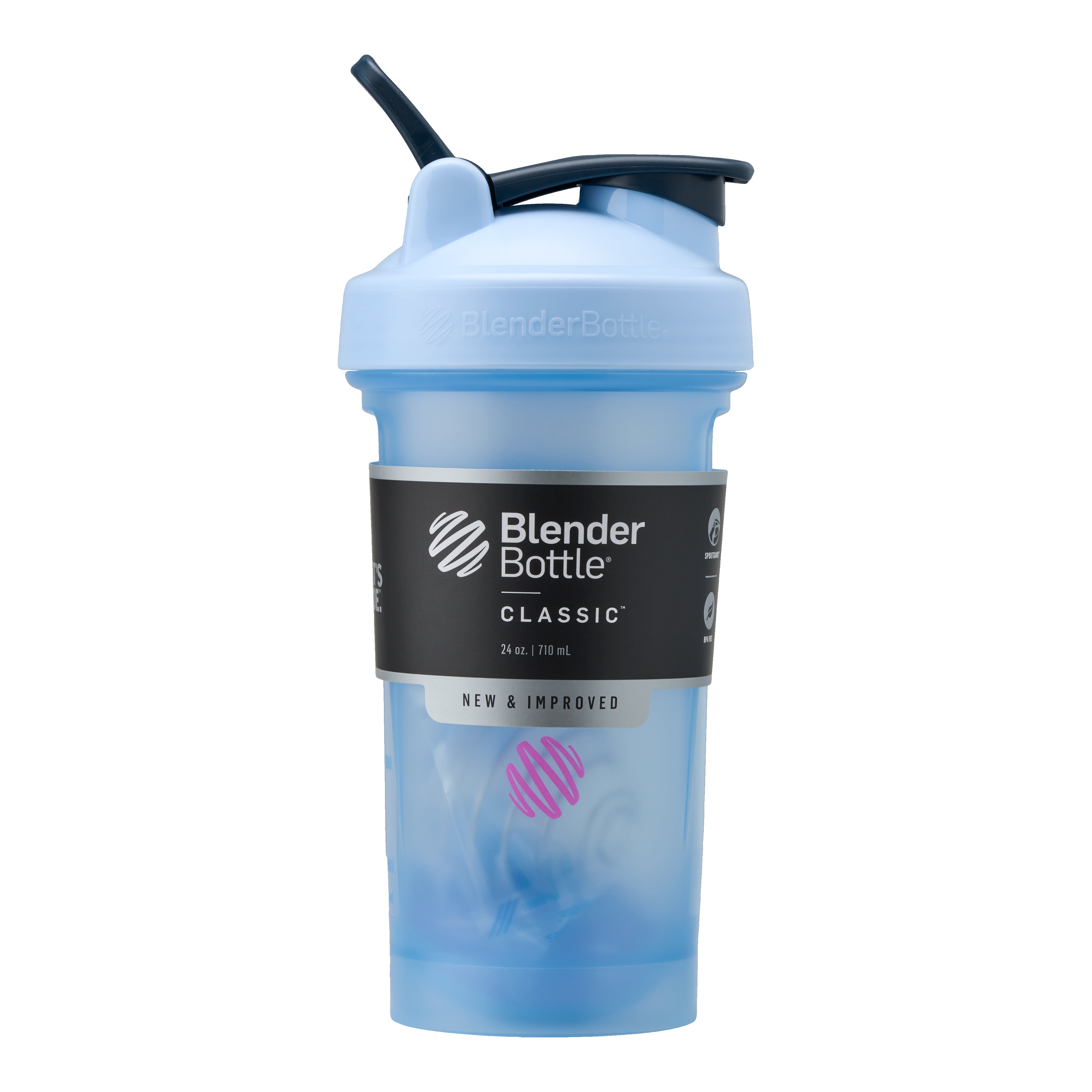 BlenderBottle Classic V2 24 oz Purple Shaker Cup with Flip-Top and Wide  Mouth Lid