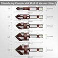 thumbnail image 3 of 5PCS Countersink Drill Bit Set, 82 Degree HSS Counter Sink Drill Bit for Wood, Metal, Plastic Countersink Bit Set,1 * countersink drill bit set, 3 of 8