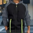 thumbnail image 2 of Chbgutlmr Zip up Jackets for Men Workout Hoodies Sweatshirts Outdoor Active Loose Block Color Jackets, 2 of 4