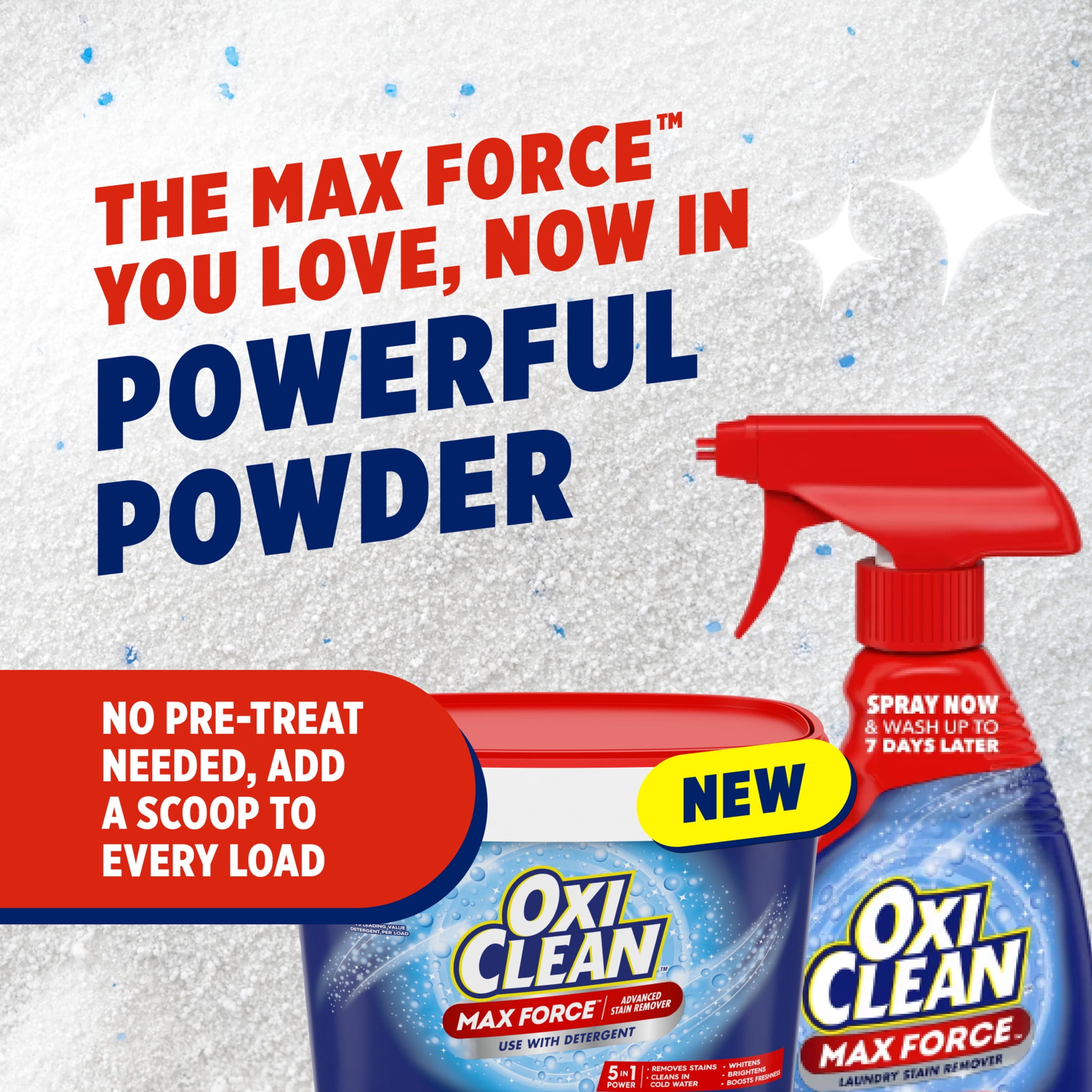 OxiClean Max Force Advanced Stain Remover Powder, Gentle Color-Safe In-Wash Stain Treater, 3 lbs