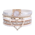 thumbnail image 2 of YYKihy Love Woven Bracelet Bohemian Multi Layer Bracelet Leather Bracelets For Women Men Christmas Birthday Gift Color Rope Woven Bracelet Love Hollow Leather Bracelets, 2 of 6