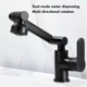 thumbnail image 5 of M Buder Grifo Universal Multifuncional de Acero Inoxidable Brazo Robótico Giratorio 360 Grados Agua Fría y Caliente para Lavabo de Baño Negro con Tubo 25.4 cm / 10 inches, 5 of 9