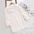 thumbnail image 4 of Ediodpoh Women Casual Solid Hooded Long Sleeve Pullover Blouse Tops Womens Sweatshirts White L, 4 of 4