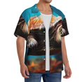 thumbnail image 2 of Balery Realistic Turtle Camisa Casual de Manga Corta con Botones para Hombre, Texturizada, Estilo Cubano, para Playa, Verano-Medium, 2 of 5