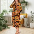 thumbnail image 3 of Xoenoiee Pumpkin Star Print Women Zip Up Robe Comfy Nightgowns Housecoats Halloween Long Sleeve Bathrobe Breathable Sleepwear with 2 Pockets, XL, 3 of 7