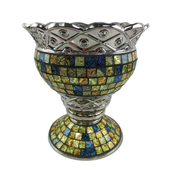 Tall Decorative Ceramic & Glass Vase, 10" X 10" X 11 1 By 4"(H)